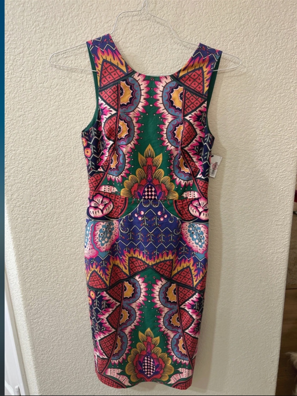 Maeve Colorful Printed Midi Sheath Dress size 0 Petite
